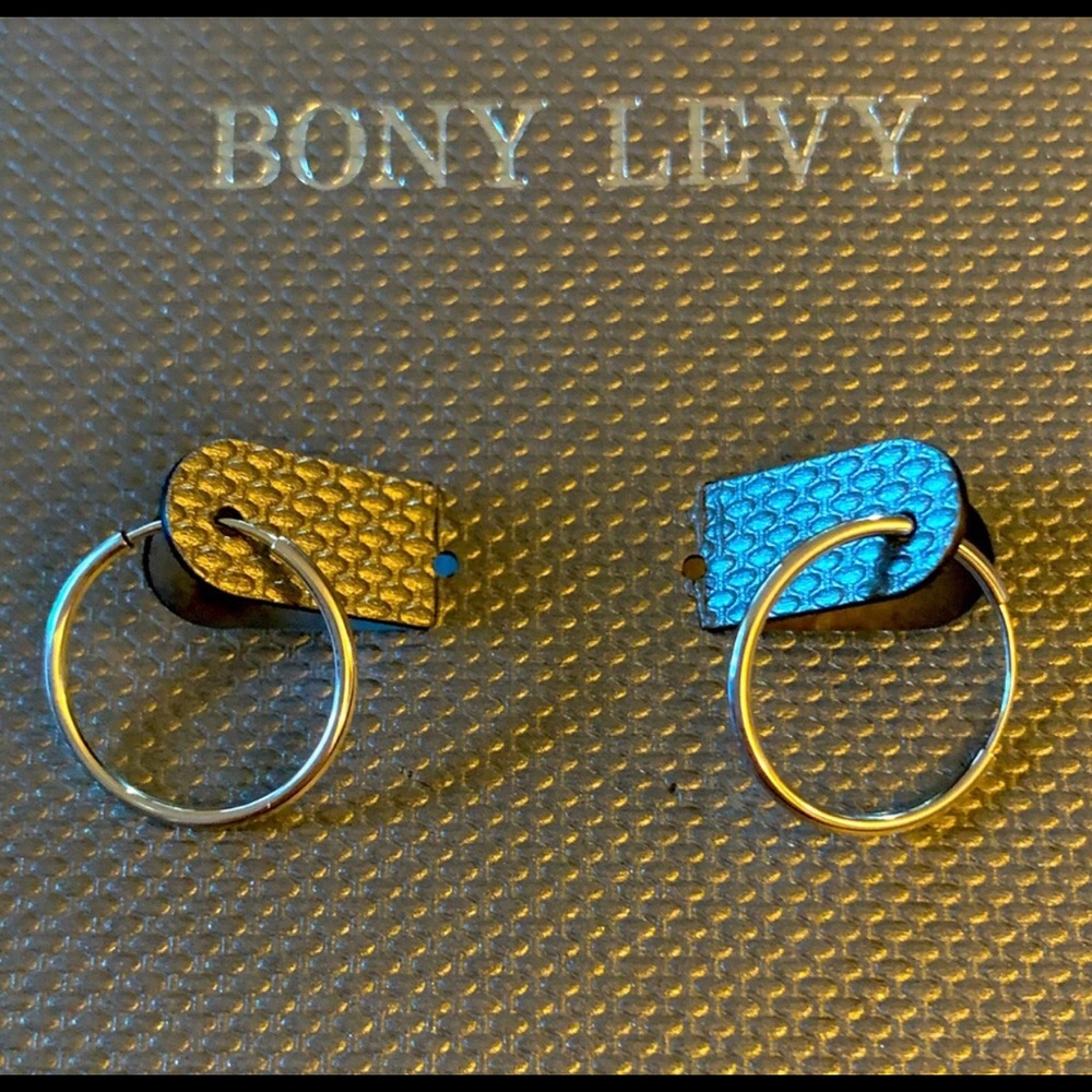 Bony Levy 14k white gold infinity hoop earrings, 16mm, NWT